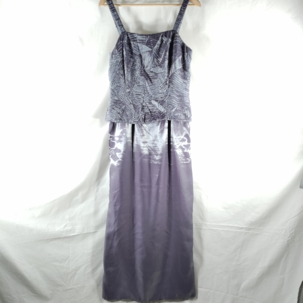 Alex Evenings Formal Dress Size 10 Iridescent Purpleish Gray Satin Prom Wedding